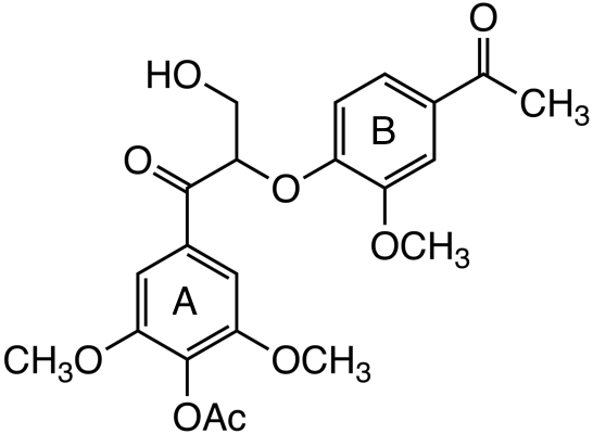 1-(4-acetoxy-3,5-dimethoxyphenyl)-2-(4-acetoxy-2-methoxyphenoxy)-3-hydroxypropan-1-one image