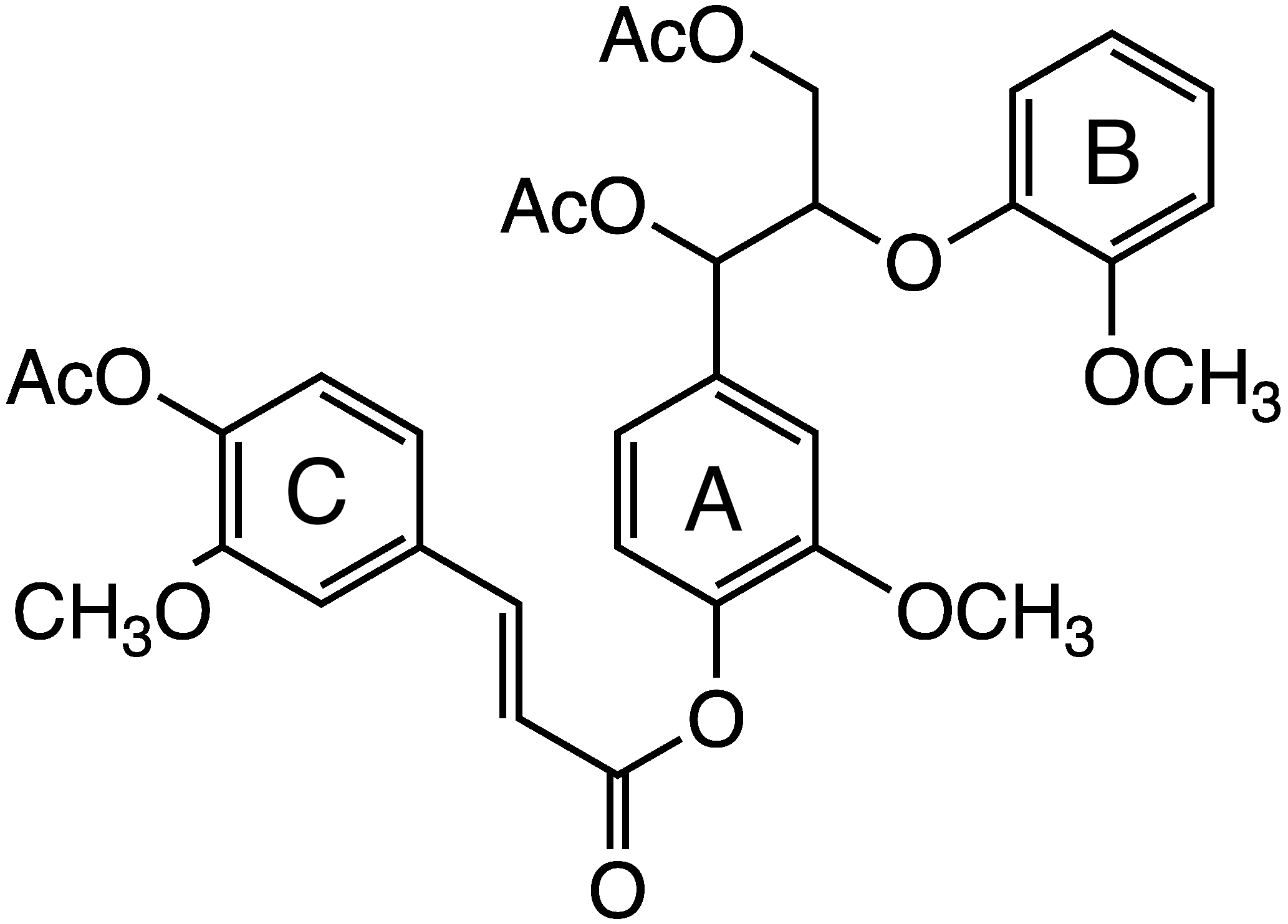 3-(4-Acetoxy-3-methoxyphenyl)acrylic Acid 4-[1,3-diacetoxy-2-(2-methoxyphenoxy)propyl]phenyl Ester image