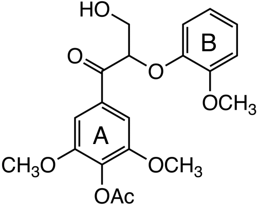 1-(4-acetoxy-3,5-dimethoxyphenyl)-3-hydroxy-2-(2-methoxyphenoxy)propan-1-one image